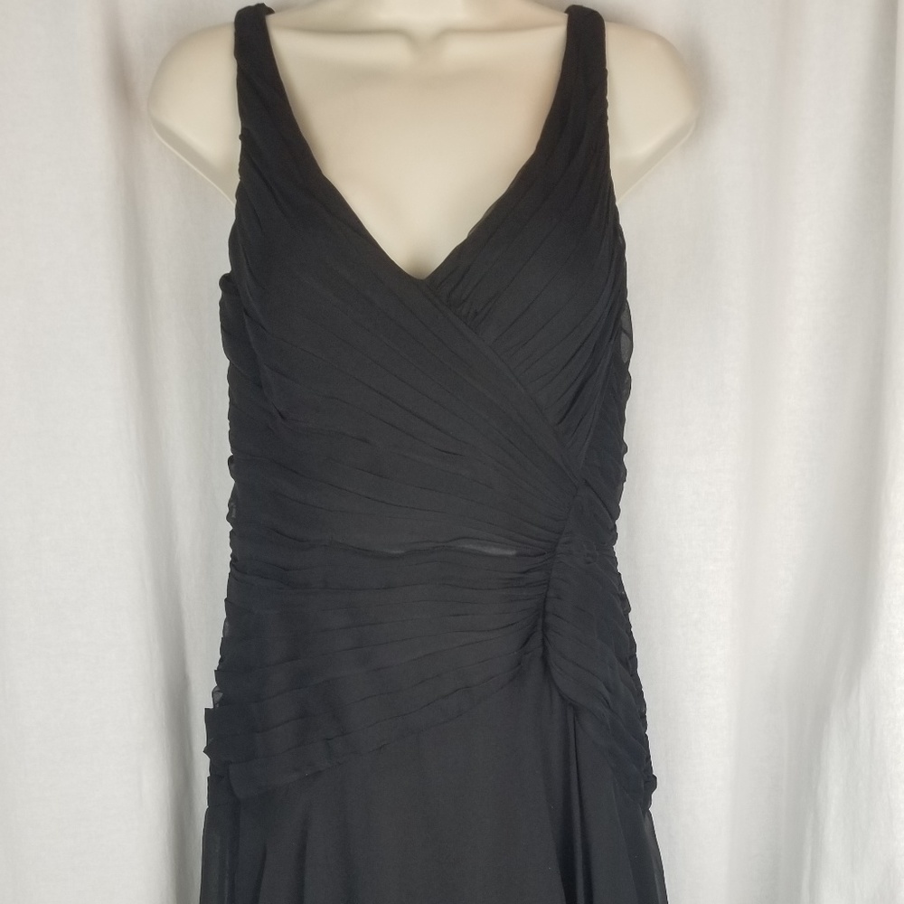 Jouani silk dress size 4 black beaded sequin trim